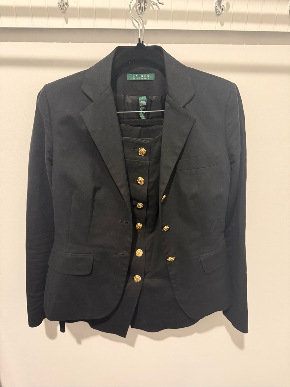 Lauren Ralph Lauren Black Blazer and skirt with Gold Buttons